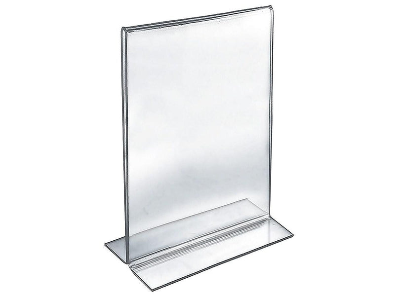 Azar Sign Holder, 11" x 17", Vertical, Table Top, Clear, Acrylic, 10/Pack (152708)