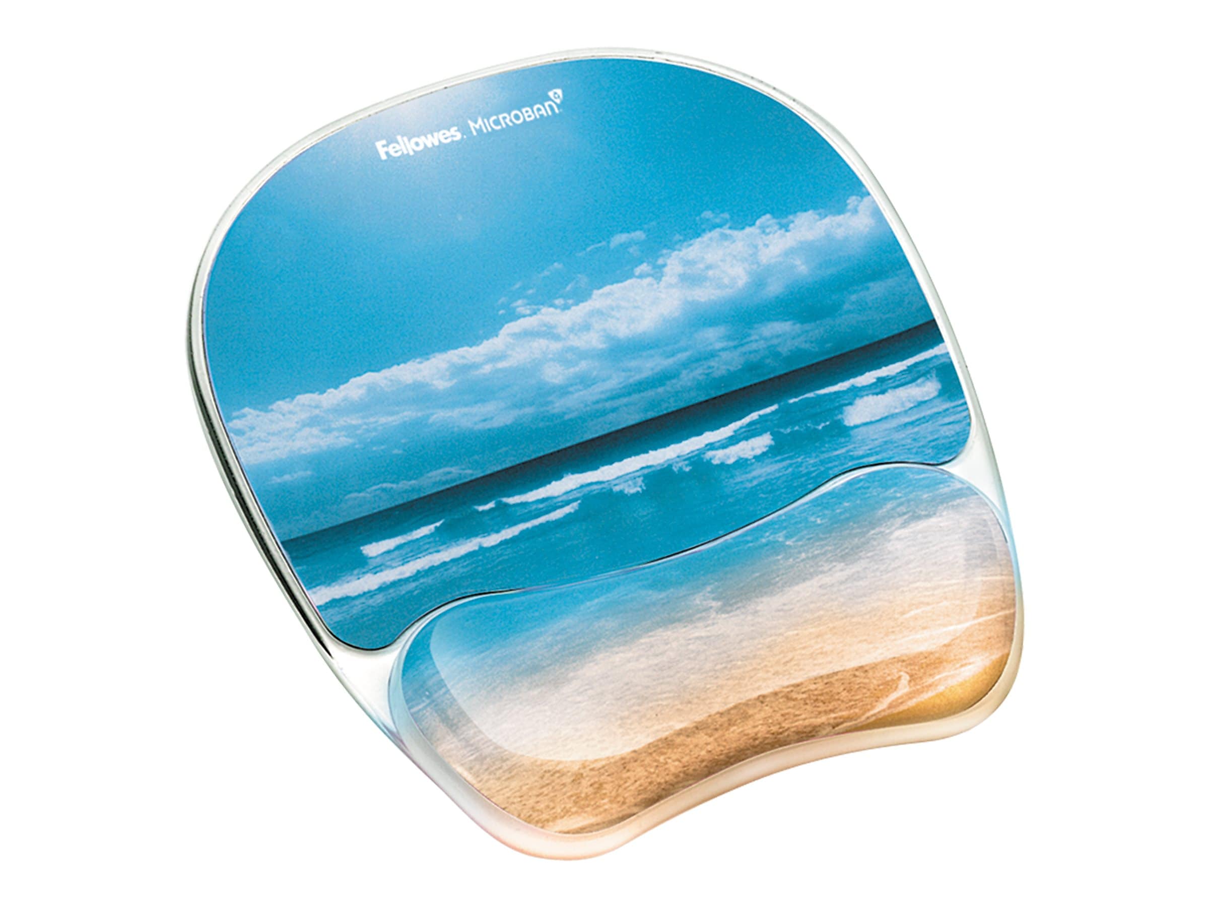 Fellowes Photo Gel Non-Skid Mouse Pad/Wrist Rest Combo, Sandy Beach (9179301)