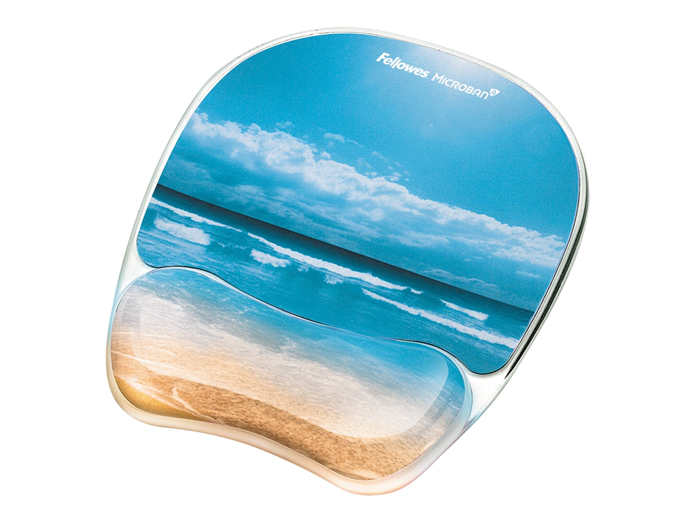 Fellowes Photo Gel Non-Skid Mouse Pad/Wrist Rest Combo, Sandy Beach (9179301)