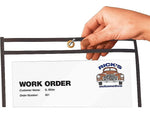 C-Line Stitched Job Ticket Holder, 8.5" x 11", Clear/Black, 25/Box (46911)
