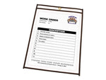 C-Line Stitched Job Ticket Holder, 8.5" x 11", Clear/Black, 25/Box (46911)