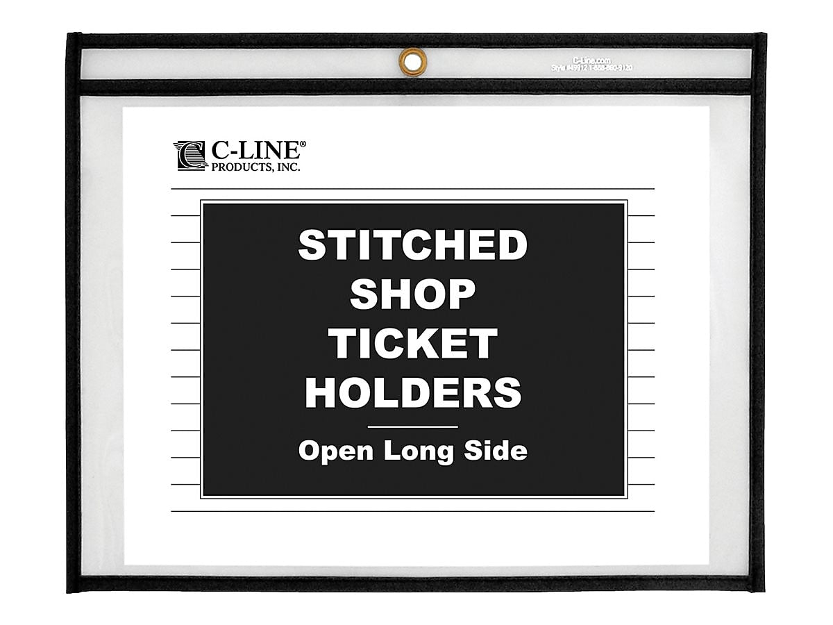 C-Line Vinyl Job Ticket Holders, 8-1/2" x 11", Clear, 25/Pack (49911)