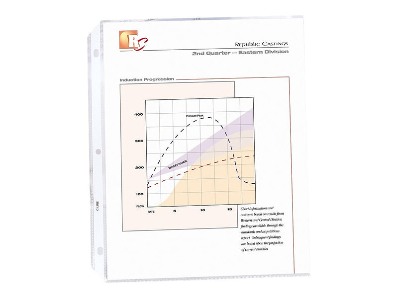 C-Line Standard Weight Sheet Protector, Non Glare, 11" x 8-1/2", Clear, 100/Box (62048)