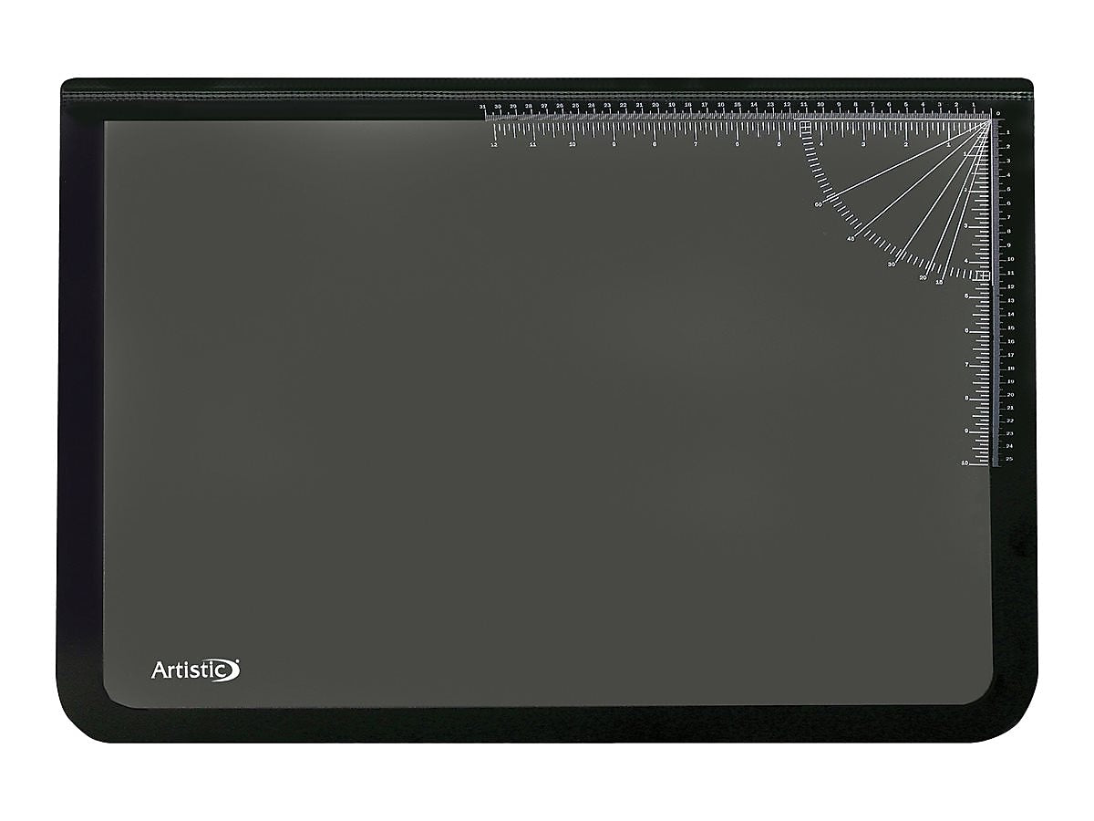 Artistic Logo Pad Anti-Slip Rubber Desk Pad, 31" x 20", Black/Clear (41200)