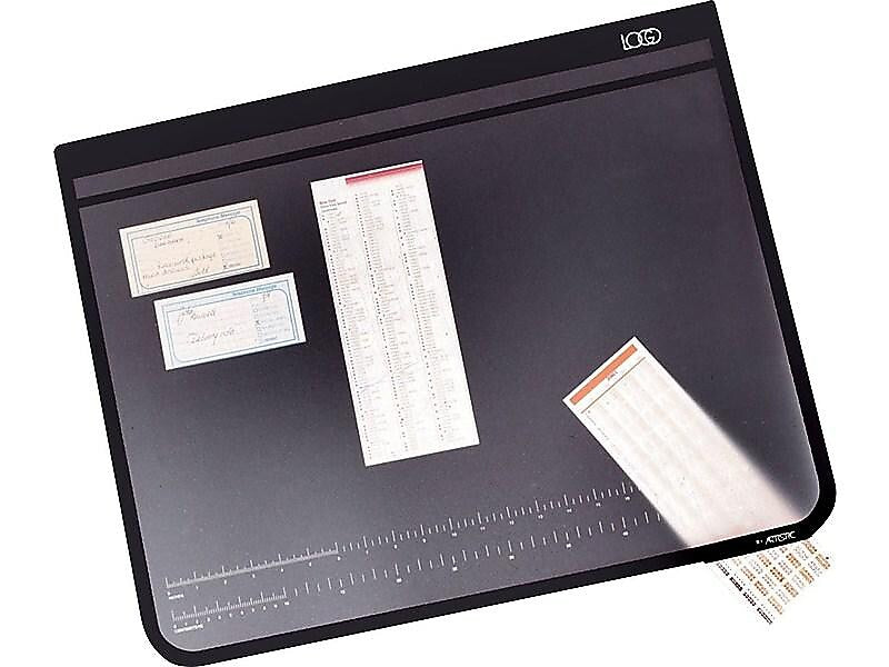 Artistic Logo Pad Anti-Slip Rubber Desk Pad, 31" x 20", Black/Clear (41200)