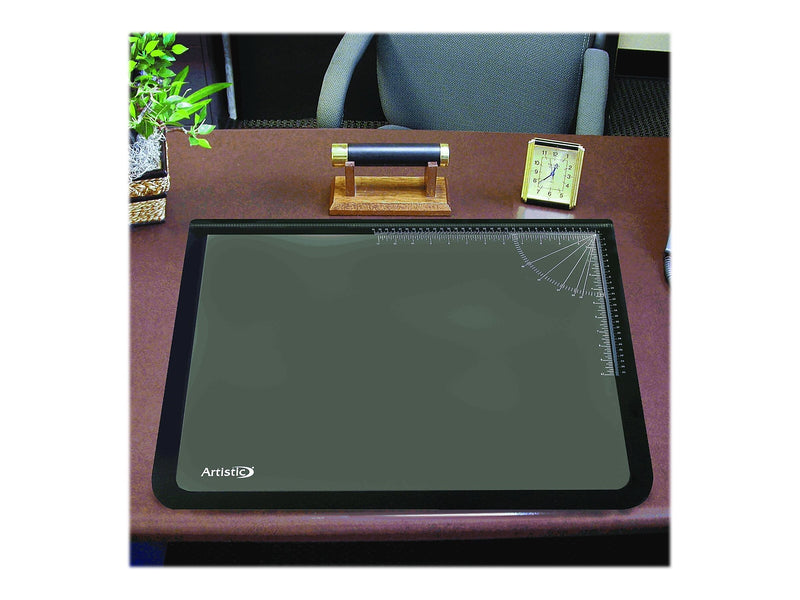 Artistic Logo Pad Anti-Slip Rubber Desk Pad, 31" x 20", Black/Clear (41200)