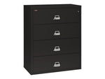 FireKing Classic 4-Drawer Lateral File Cabinet, 52.75" x 44.5", Letter/Legal, Fire Resistant, Black (4-4422-CBL)