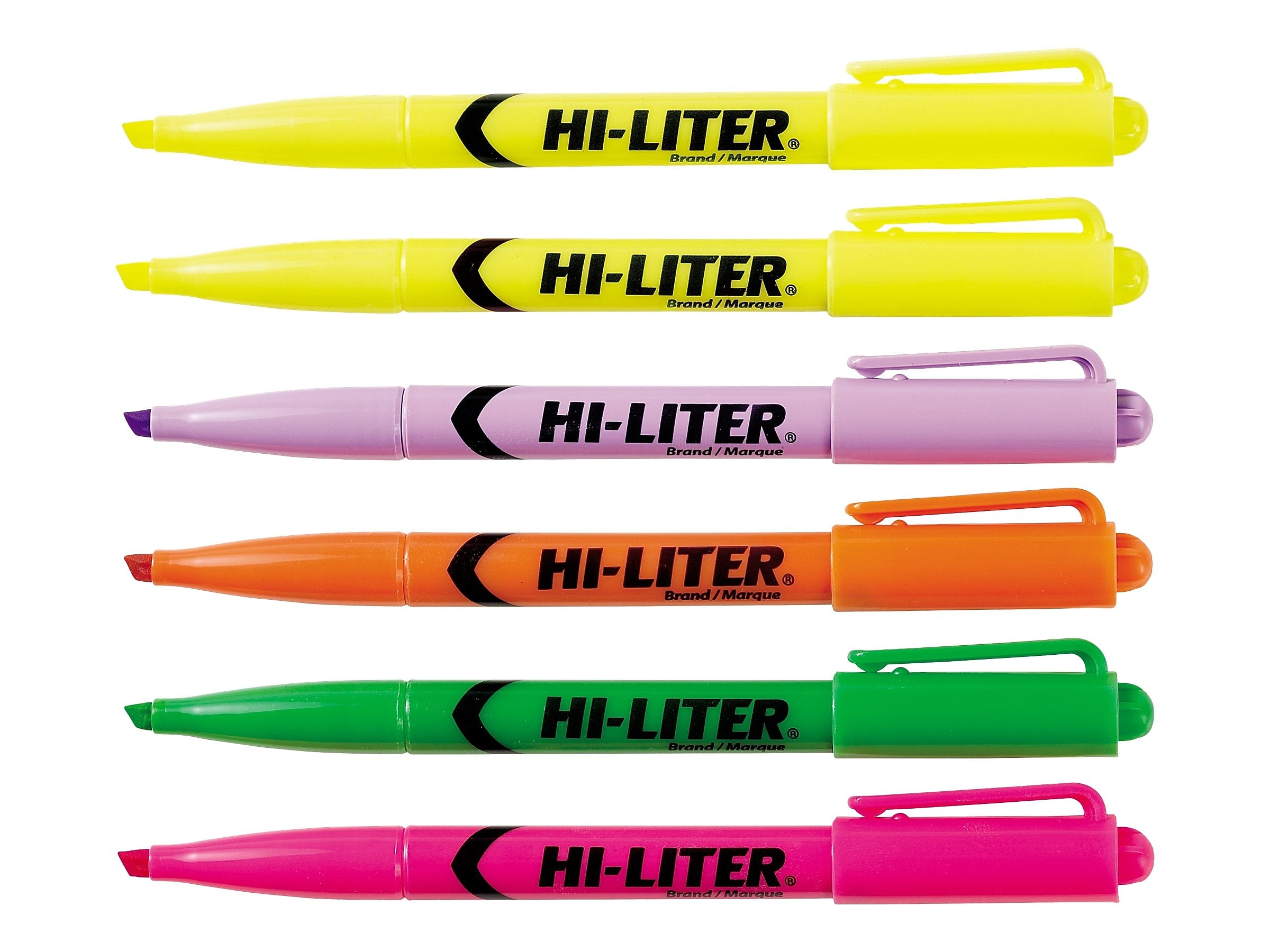 Avery Hi-Liter Stick Highlighters, Chisel, Assorted, 6/Pack (23565)