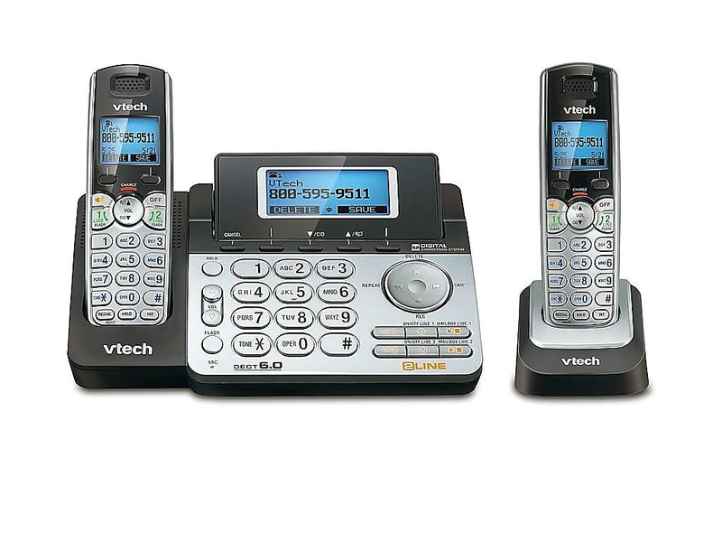 VTech DS6151-2 2-Handset Cordless Telephone, Silver/Black (80-0883-00)