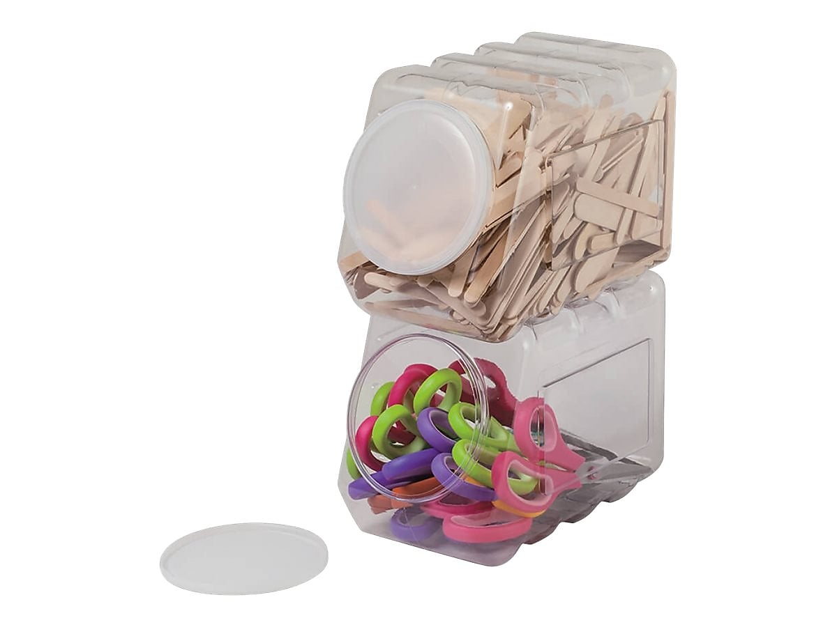 Pacon Interlocking 6.75"H x 5.5"W x 9.5"D Plastic Storage Container, Clear, Each (0027660)