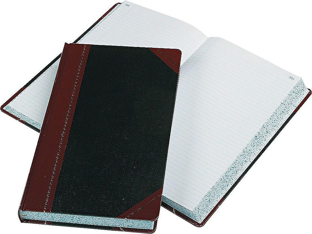 Boorum & Pease 9 Series Record Book, 8.63"W x 14.13"H, Black, 250 Sheets/Book (9-500-R)
