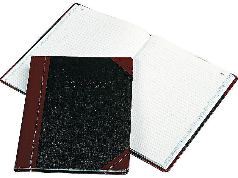 Boorum & Pease Log Record Book, 8.13"W x 10.38"H, Black, 75 Sheets/Book (G21-150-R)
