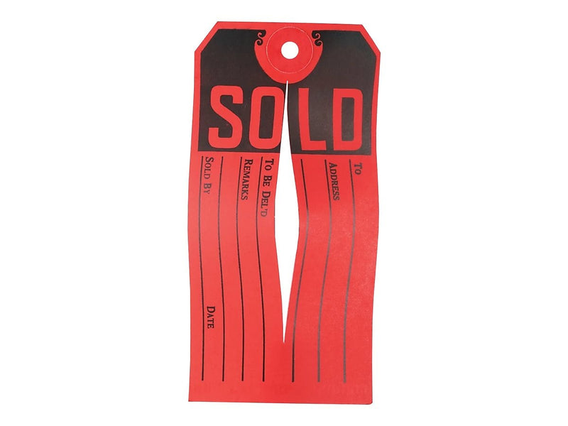 Avery 4.75" Sold Tags, Black/Red, 500 (15161)