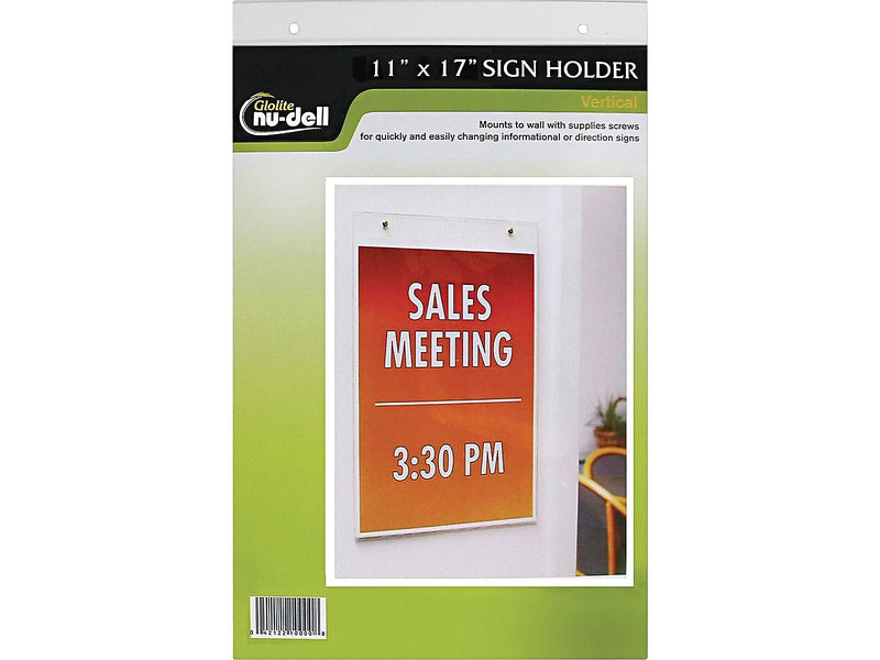 NuDell Sign Holder, 11" x 17", Clear Plastic (38017Z)