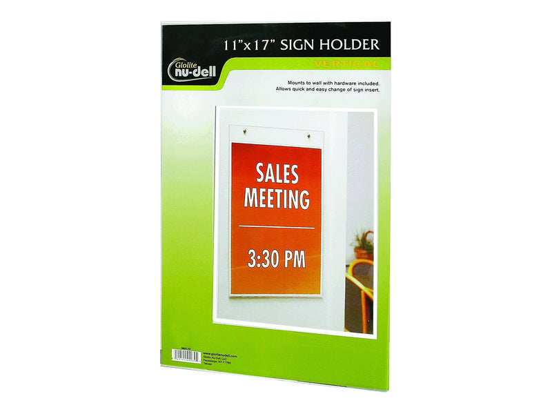 NuDell Sign Holder, 11" x 17", Clear Plastic (38017Z)