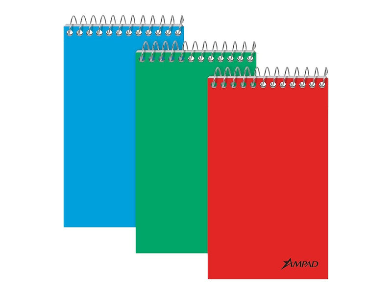 Ampad Memo Pads, 3" x 5", Narrow Ruled, Assorted, 60 Sheets/Pad, 12 Pads/Pack (TOP 25-087)