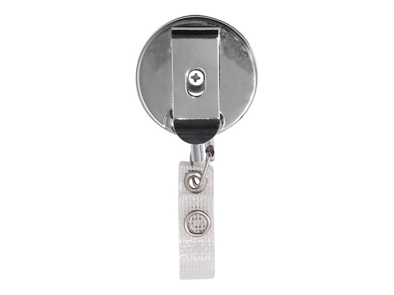 Advantus Badge Reels, Black/Silver, 12/Box (75406)