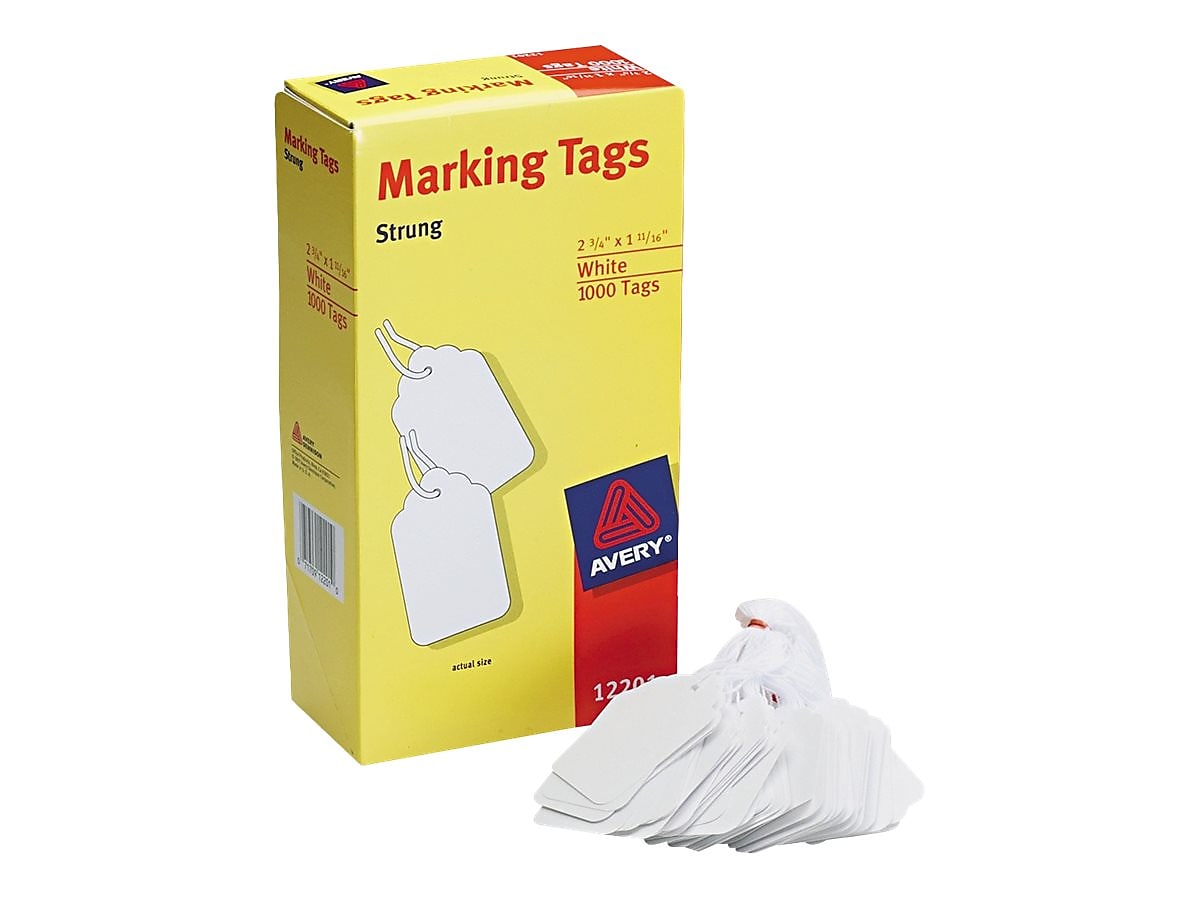 Avery 2-3/4" Marking Tags, White, 1,000/Pack (12201)