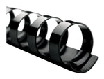 GBC CombBind 1/4" Plastic Binding Spine Comb, 25 Sheet Capacity, Black, 100/Box (4000020)
