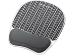 Fellowes Photo Gel Mouse Pad/Wrist Rest Combo, Black Chevron (9549901)