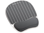 Fellowes Photo Gel Mouse Pad/Wrist Rest Combo, Black Chevron (9549901)