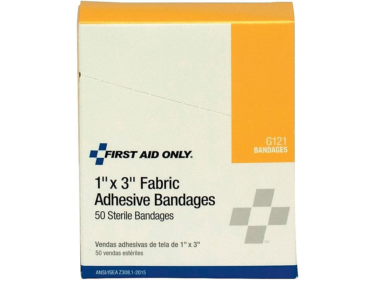 First Aid Only 1" x 3" Fabric Adhesive Bandages, 50/Box (G121/51006)