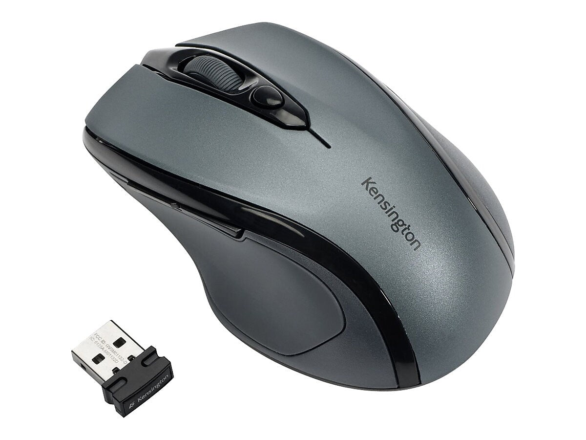 Kensington Pro Fit Wireless Ergonomic Optical USB Mouse, Graphite Gray (KMW72423)