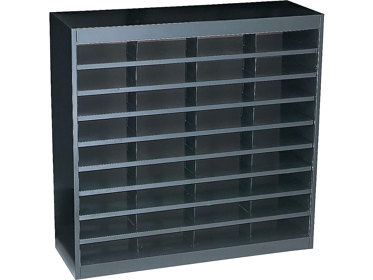 Safco E-Z Stor® 36-Compartment Literature Organizers, 37.5" x 36.5", Black (9221BLR)