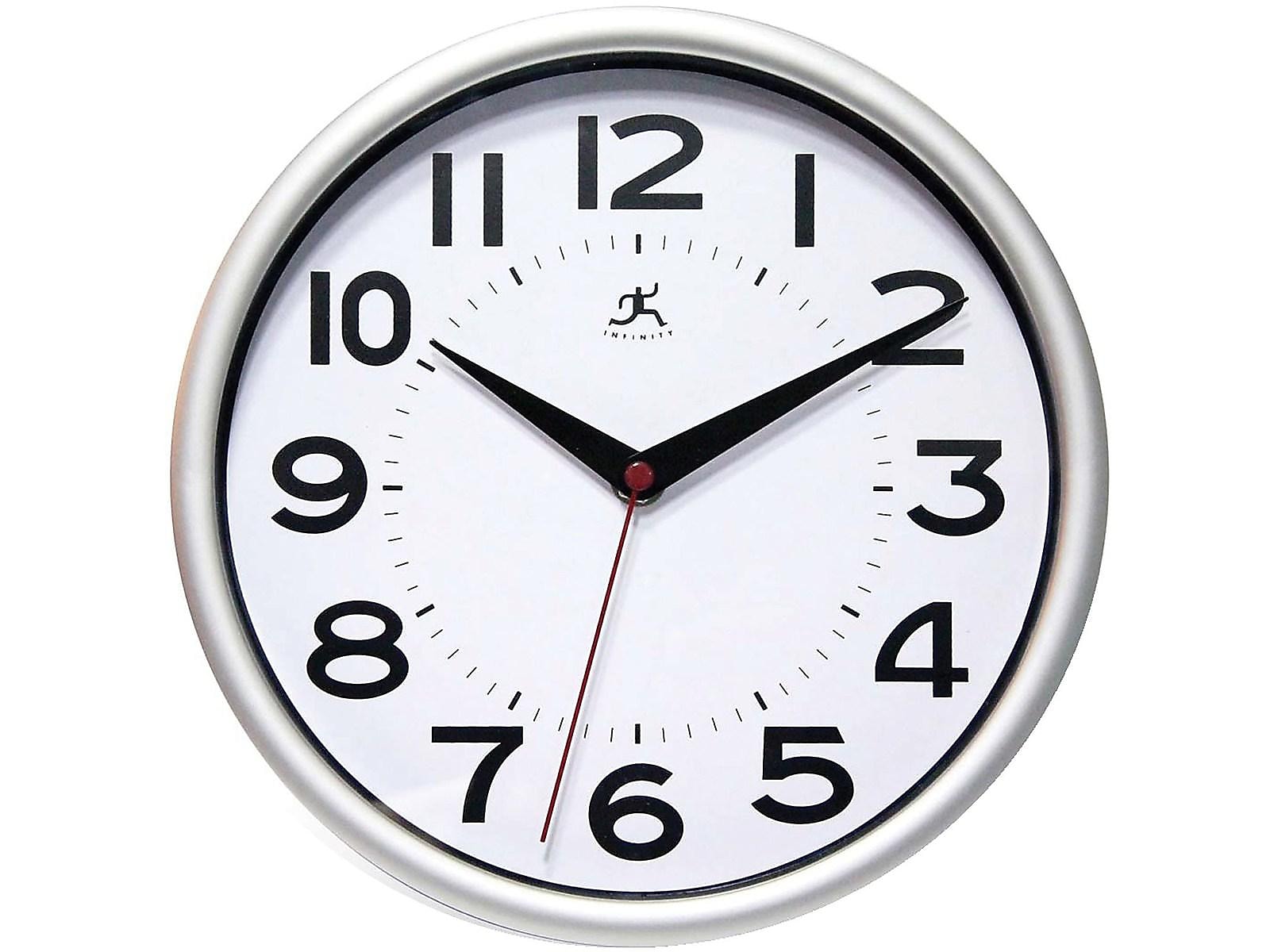 Infinity Instruments Metro Wall Clock, 9"Dia. (14220SV-3364)