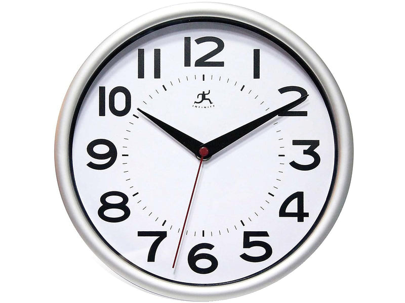 Infinity Instruments Metro Wall Clock, 9"Dia. (14220SV-3364)