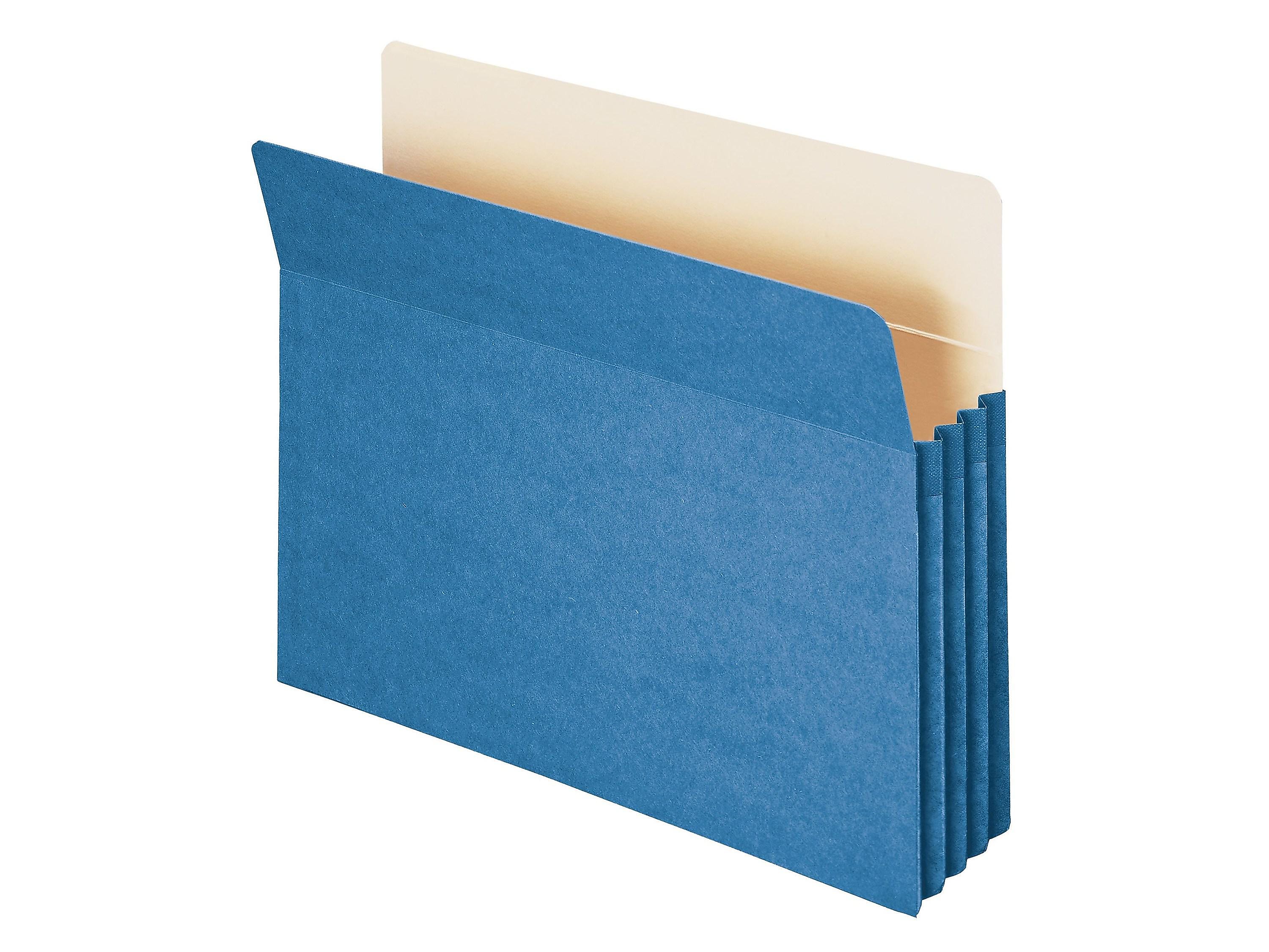 Smead File Pockets, 3.5" Expansion, Letter Size, Blue (73225)