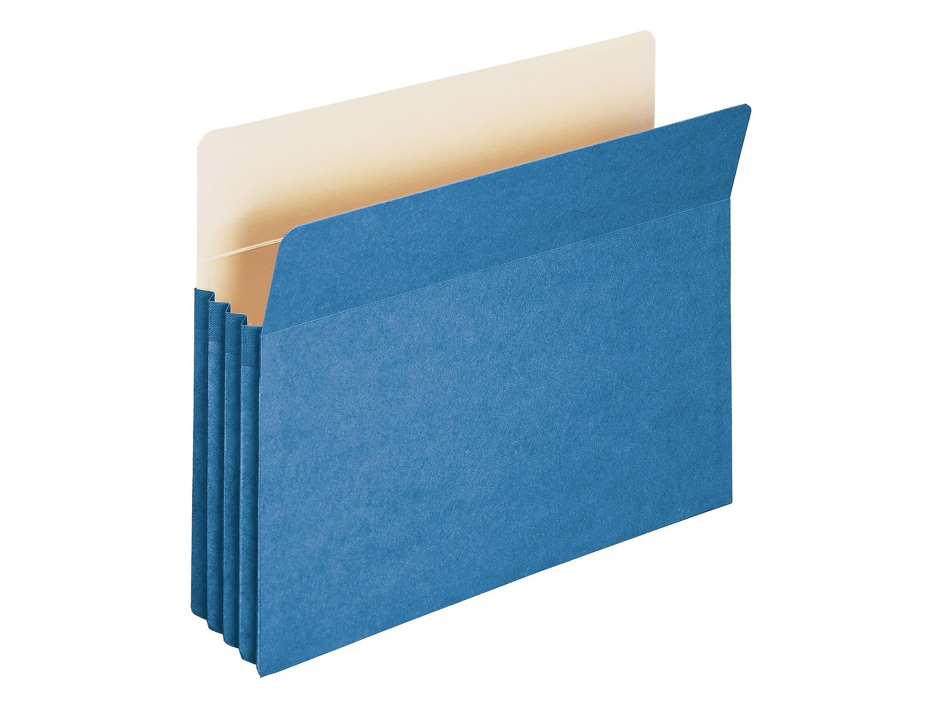 Smead File Pockets, 3.5" Expansion, Letter Size, Blue (73225)