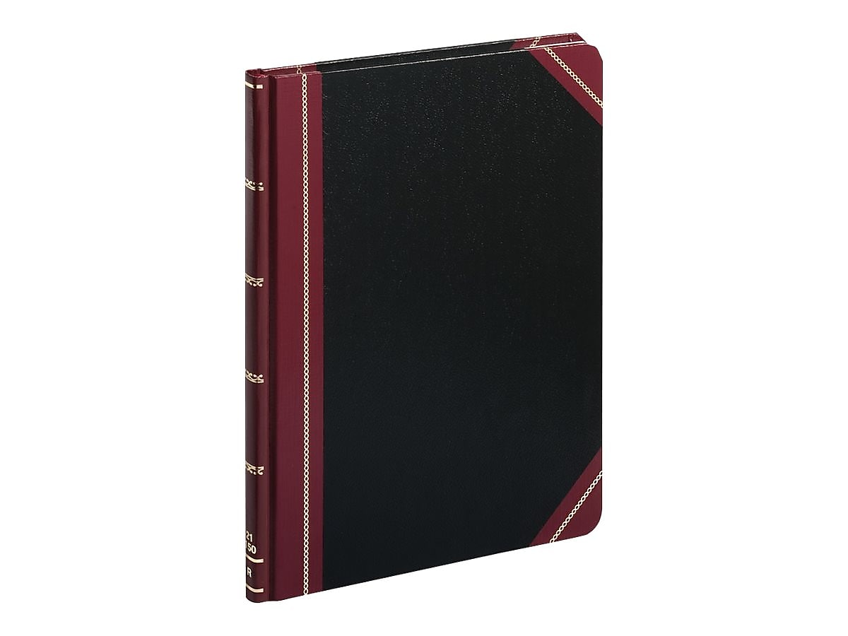 Boorum & Pease 21 Series Record Book, 8.13"W x 10.38"H, Black, 75 Sheets/Book (21-150-R)