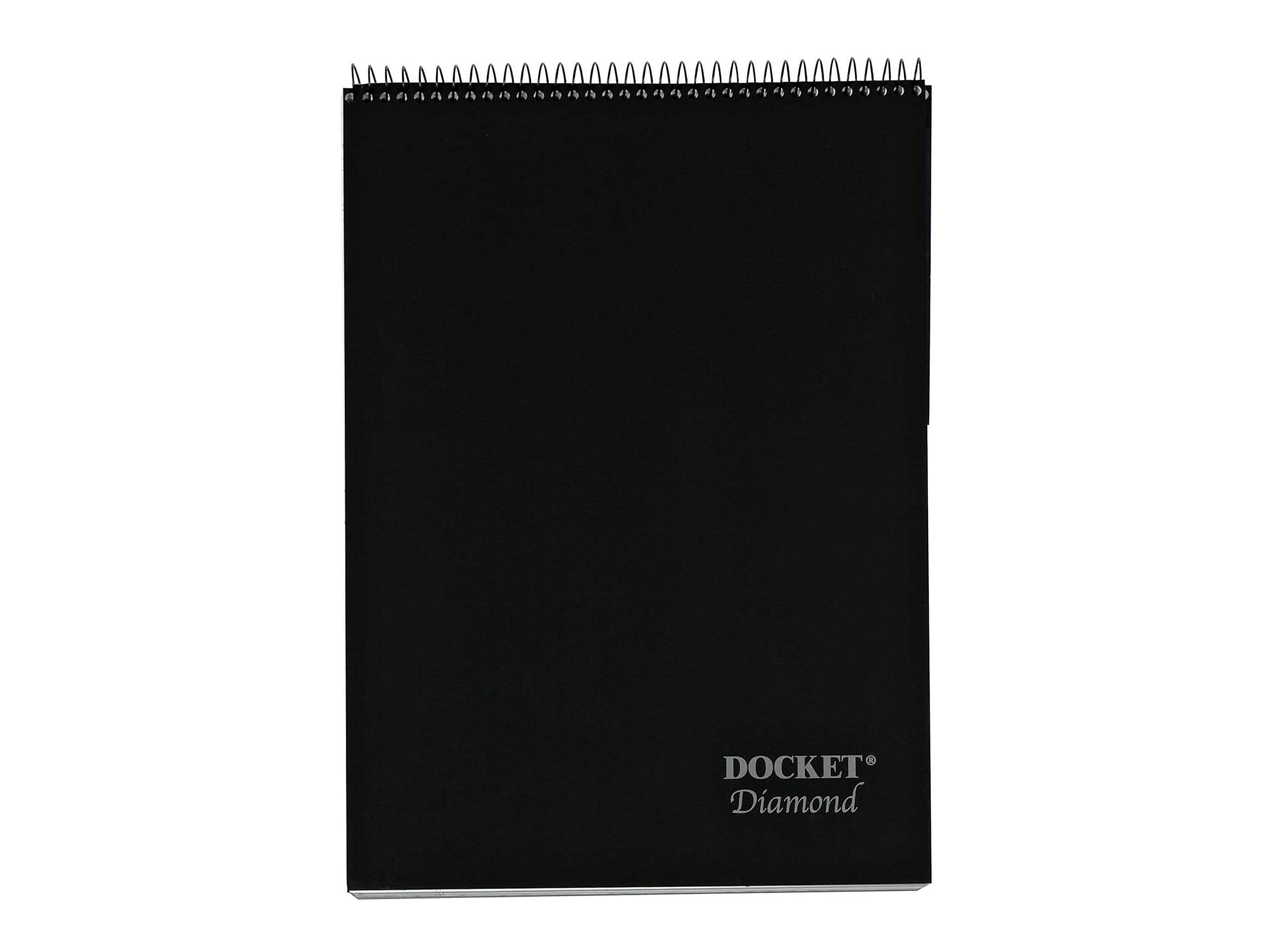TOPS Docket Diamond Notepad, 8.5" x 11.75", Wide Ruled, Black, 60 Sheets/Pad (TOP 63978)