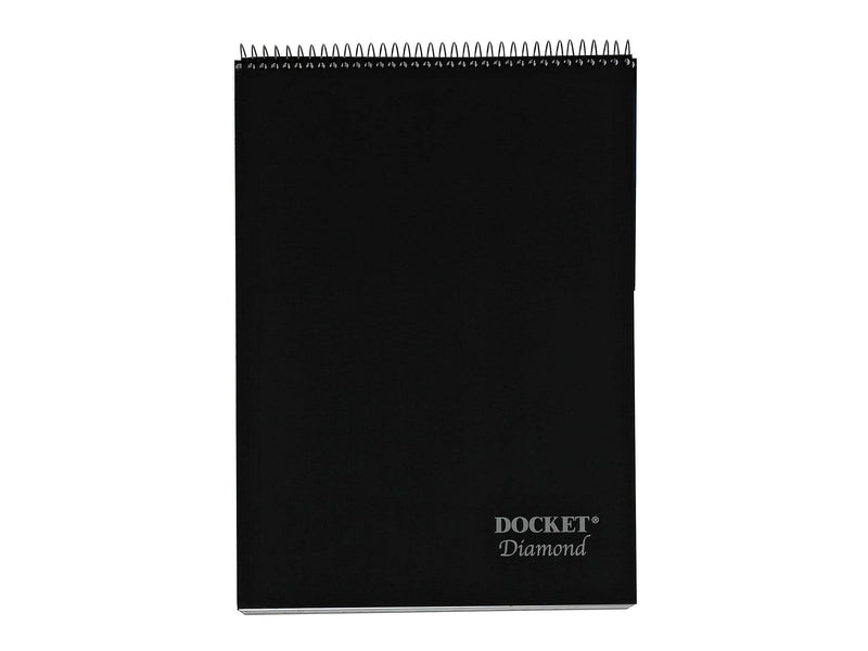 TOPS Docket Diamond Notepad, 8.5" x 11.75", Wide Ruled, Black, 60 Sheets/Pad (TOP 63978)