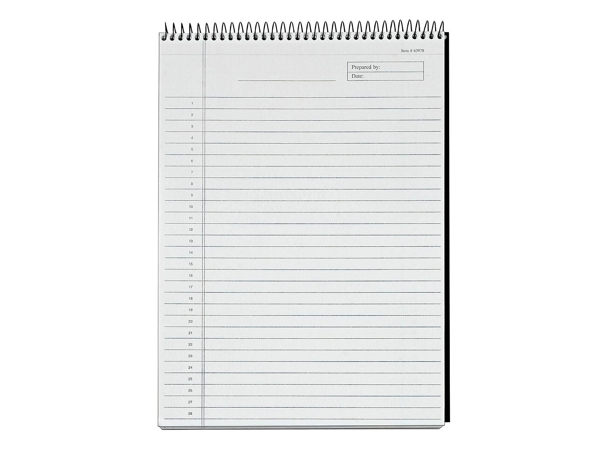 TOPS Docket Diamond Notepad, 8.5" x 11.75", Wide Ruled, Black, 60 Sheets/Pad (TOP 63978)