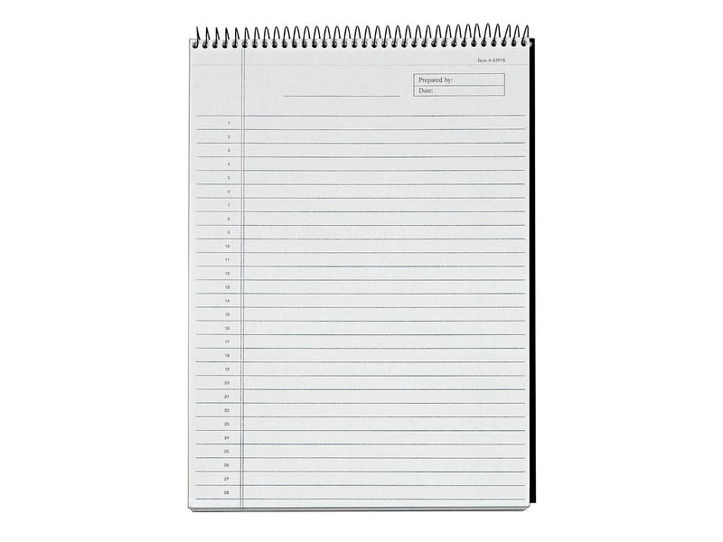 TOPS Docket Diamond Notepad, 8.5" x 11.75", Wide Ruled, Black, 60 Sheets/Pad (TOP 63978)