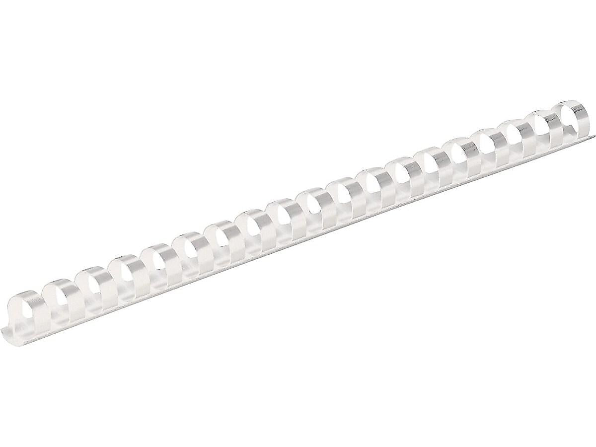 Fellowes 1/2" Plastic Binding Spine Comb, 90 Sheet Capacity, White, 100/Pack (52372)