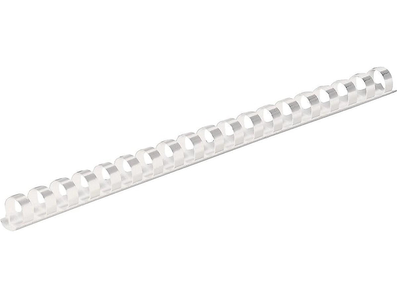 Fellowes 1/2" Plastic Binding Spine Comb, 90 Sheet Capacity, White, 100/Pack (52372)