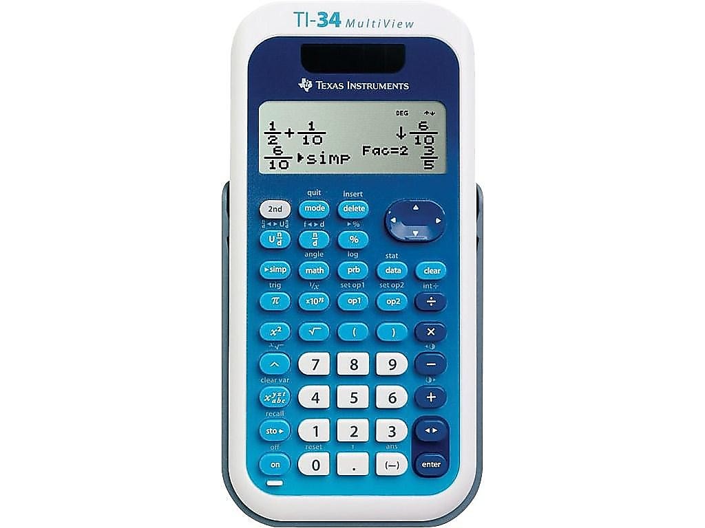 Texas Instruments MultiView TI-34 16 Digit Scientific Calculator, Blue/White