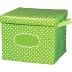 Teacher Created Resources Lime Polka Dots Storage Box with Lid, 12" x 13" x 10.5" (TCR20820)