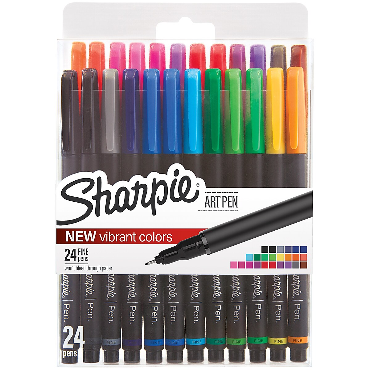 Sanford Sharpie Art Pens, Assorted Ink, 24/Pack (SAN1983967)