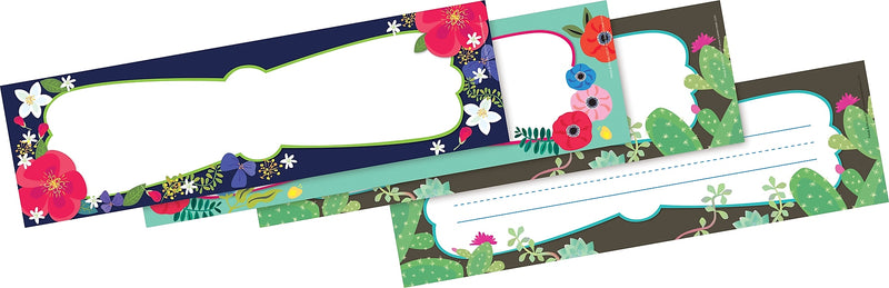 Barker Creek Petals & Prickles School Name Plates, 12" x 3.5", 36/Pack (BC1445)
