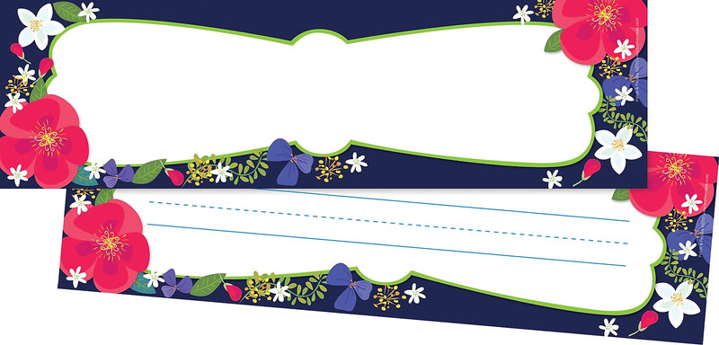 Barker Creek Petals & Prickles School Name Plates, 12" x 3.5", 36/Pack (BC1445)