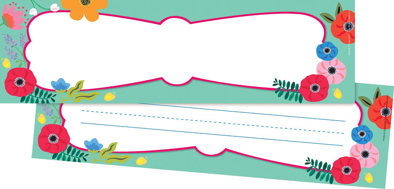 Barker Creek Petals & Prickles School Name Plates, 12" x 3.5", 36/Pack (BC1445)