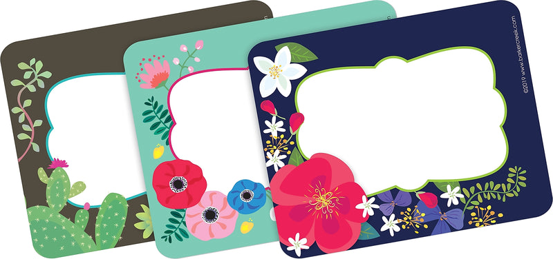 Barker Creek Self-adhesive Petals & Prickles School Name Tags, 45/Pack (BC1545)