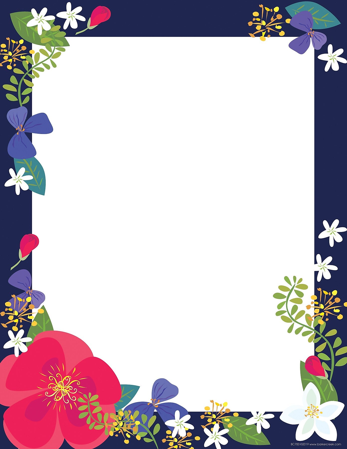 Barker Creek Petals & Prickles Computer Paper, 8.5" x 11", 60 lbs., Multicolored, 100 Sheets/Pack (BC3882)