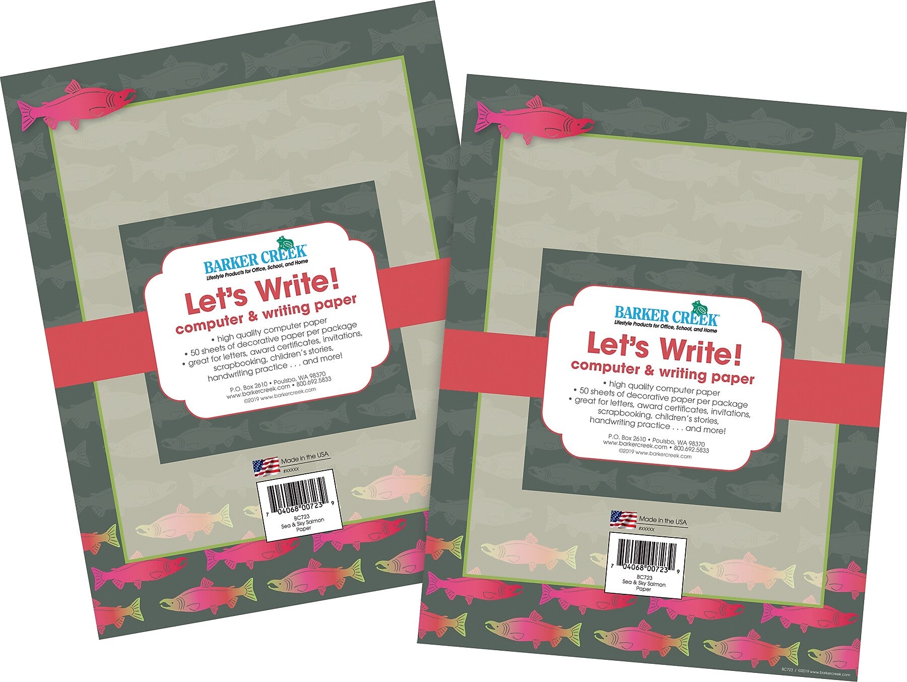 Barker Creek Sea & Sky Computer Paper, 8.5" x 11", 60 lbs., Multicolored, 100 Sheets/Pack (BC3886)