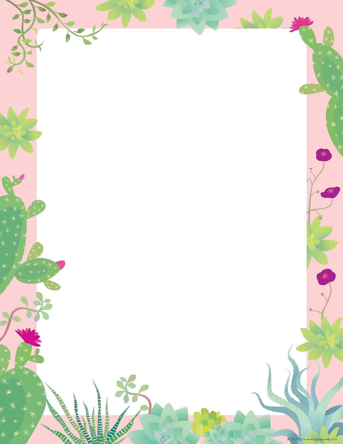Barker Creek Petals & Prickles Computer Paper, 8.5" x 11", 60 lbs., Multicolored, 50 Sheets/Pack (BC701)