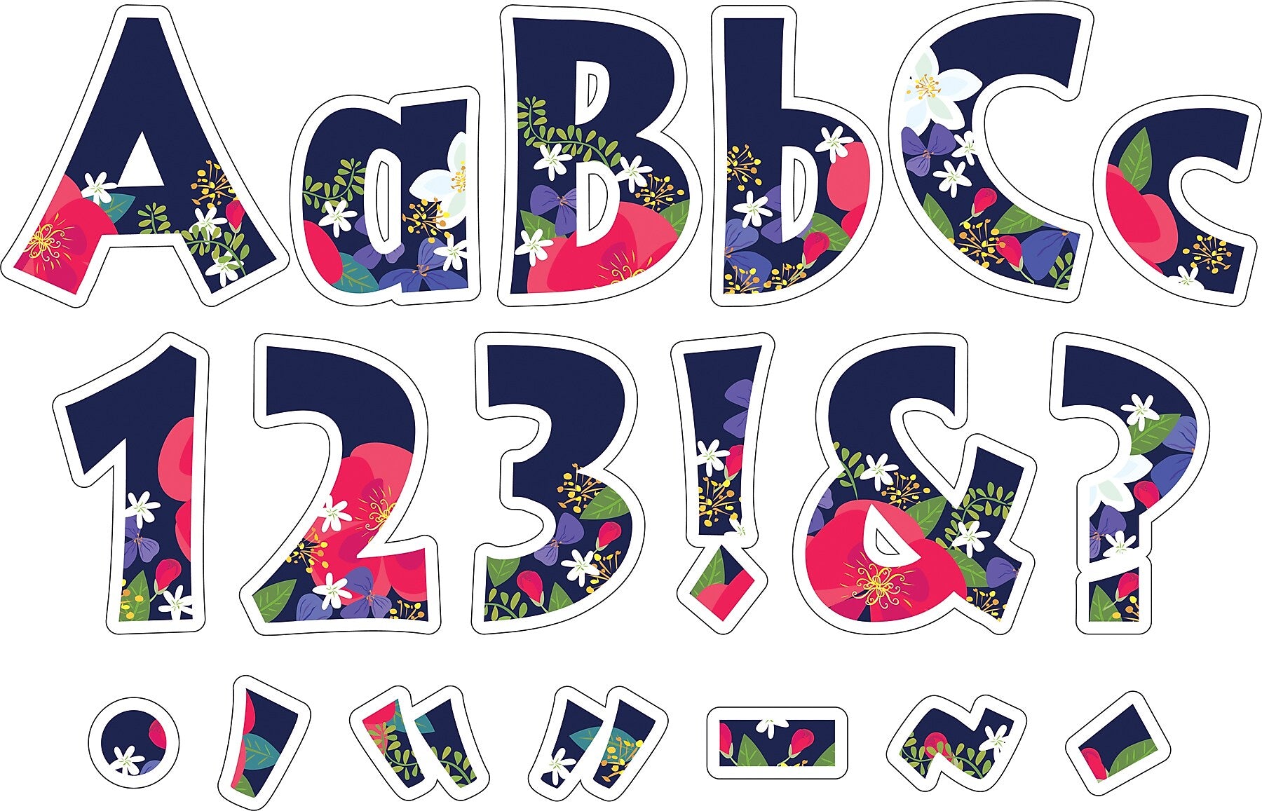 Barker Creek Petals & Prickles  4" Letters and Numbers, Multicolored, 510/Pack (BC3870)